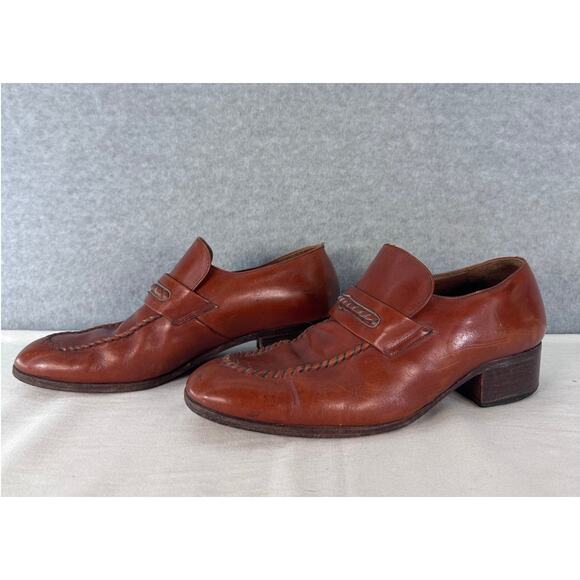 Vintage Bostonian Men’s sz 8 Slip On 70s Style Loafer Disco Workwear Office - Picture 3 of 13